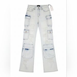 RtA Revolve Light Wash Cargo Jeans NWT